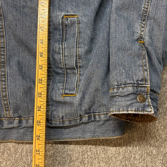 Wrangler Sherpa Lined Denim Jacket Mens Authentic Western Blue Jean Coat XL - Picture 8 of 12